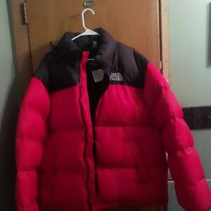 The North Face Himalayan Down Park Puffer Jacket - Vibrant Red and Classic Black